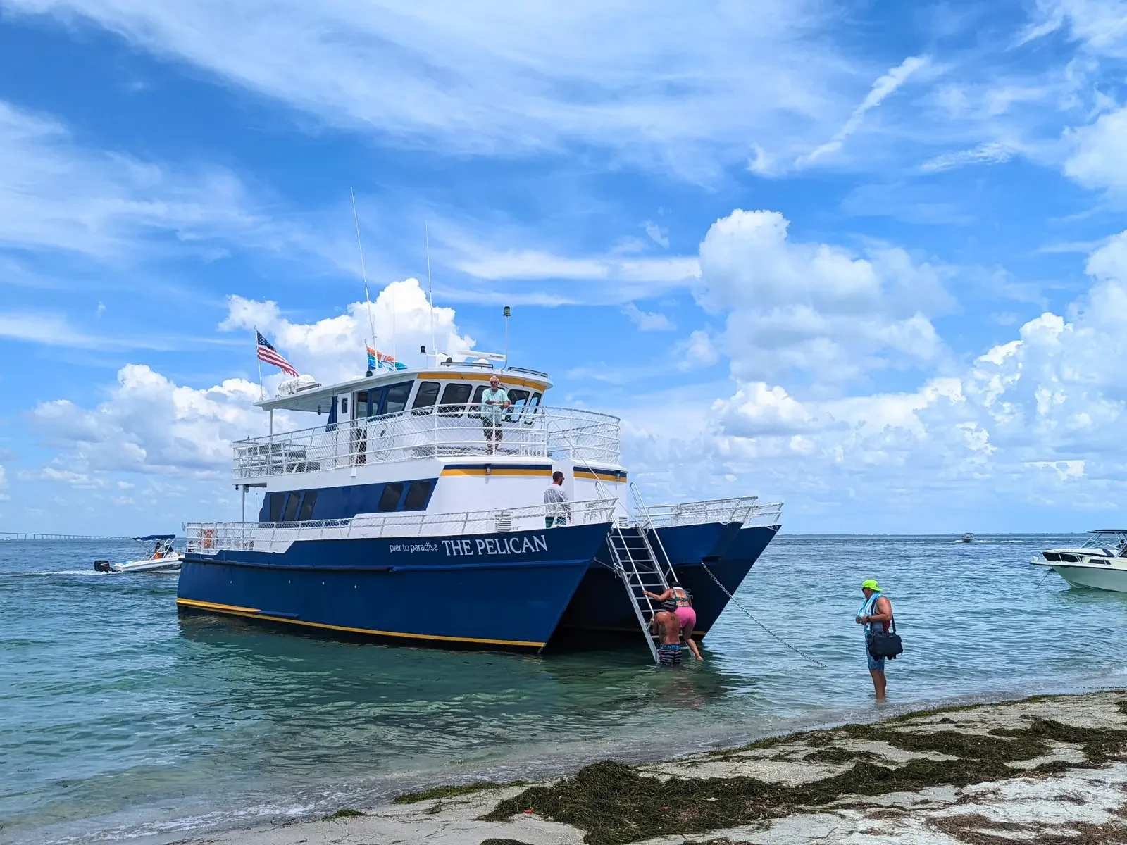 Passengers boarding The Pelican St. Pete Boat Tours